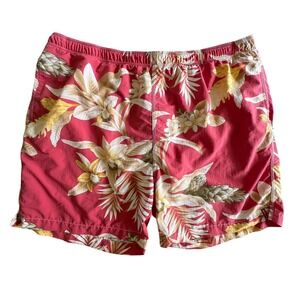 Tommy Bahama Relax Red Tropical Floral Mens XXL Swim Trunks Board Surf Shorts